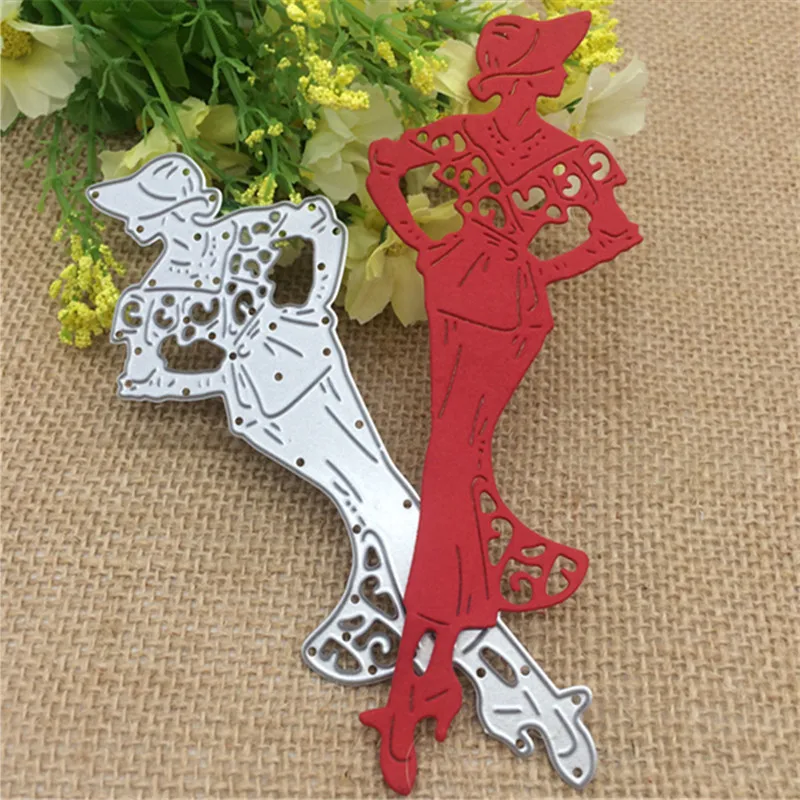 

Леди модель модное платье Рамка металлический Трафаретный вырубной штамп для скрапбукинга "сделай сам" Альбом тиснение декоративные бумажные карточки ремесла