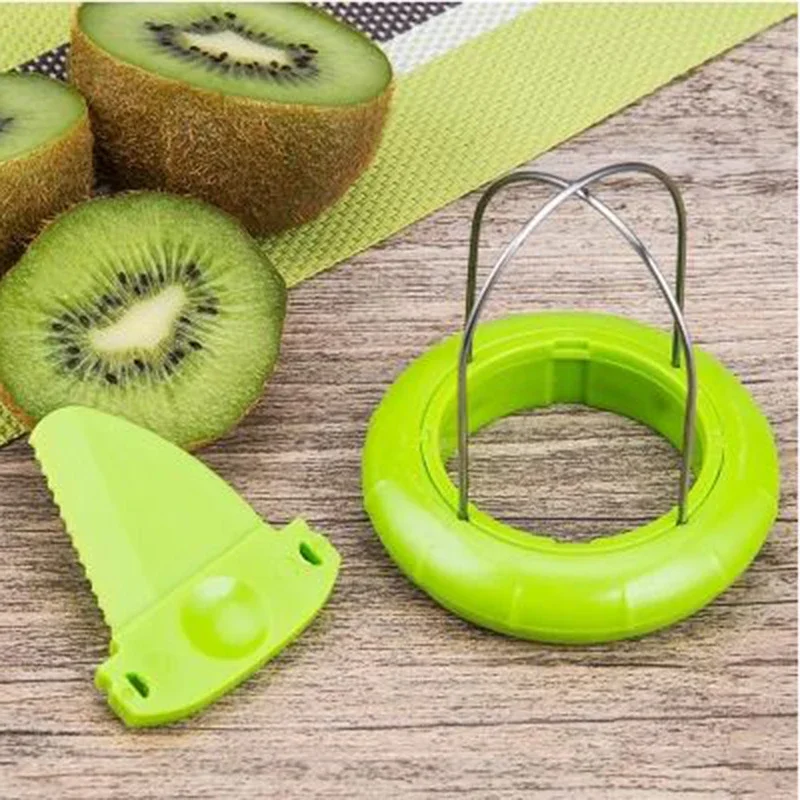 Hot Sale Mini Fruit Kiwi Cutter Peeler Slicer Kitchen Gadgets Tools Kiwi Peeling Tools for Pitaya Green  Camping Equipment