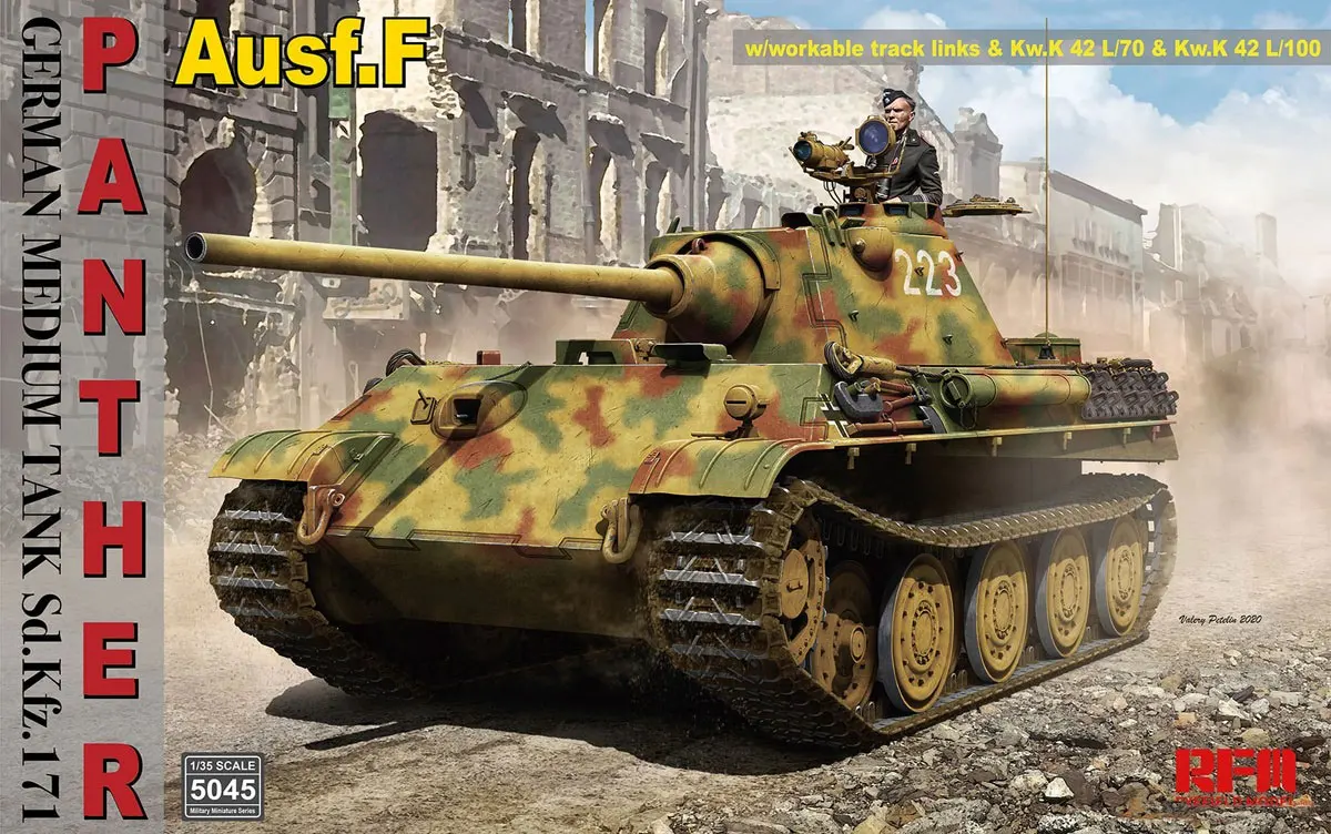 Ryefield Model Assembled Tank Model Kit RM-5045 German Panther Ausf. F w/Workable Track Links Medium Tank 1/35