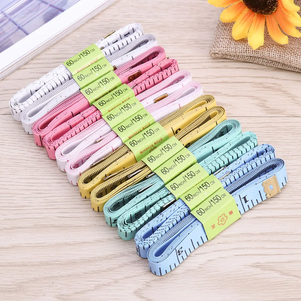 

10pcs 1.5M Soft Tape Measure Flexible Plastic Ruler For Sewing Crafting School Work Measuring Tools Cloth Tape Measure