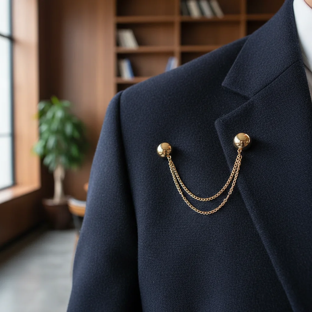 1pcs Multi-Function Magnetic Clothing Clip with Chain Metal Buttons Clip Clothes Scarf Trouser Legs Cuff Fixing Magnet Pin Clip