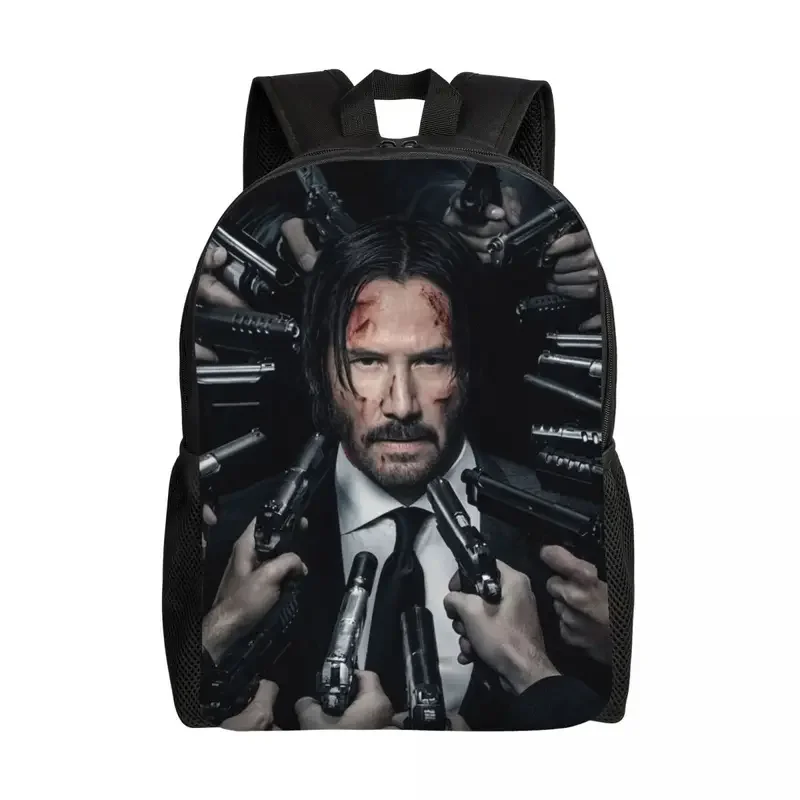 

John Wick Backpacks for Men Women Water Resistant College School Keanu Reeves Movie Bag Printing Bookbag