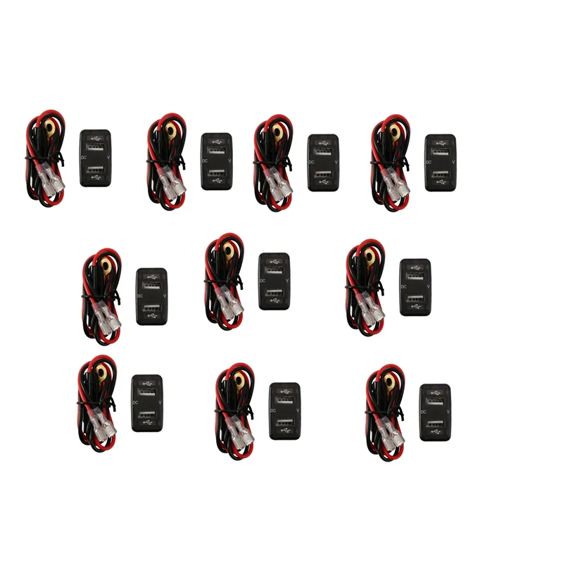 

AA84 10X Car Charger Socket Dual USB Port Charging Volt Display Adapter Fit For Toyota Blue