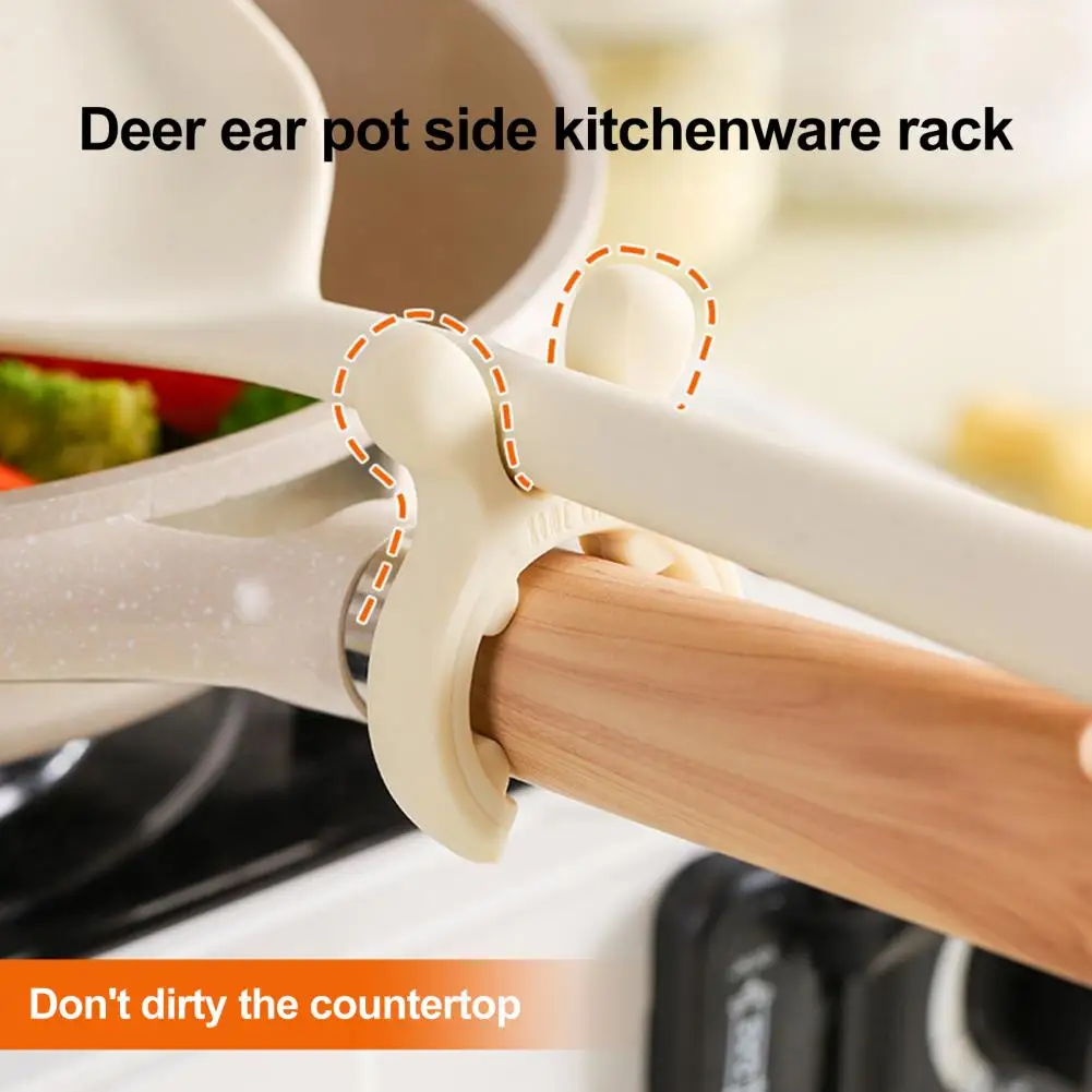 Spatula Rack Spatula Clip Silicone Spatula Holder Clip Non-slip Heat Resistant Spoon Mini Stove Top Utensil for Kitchen