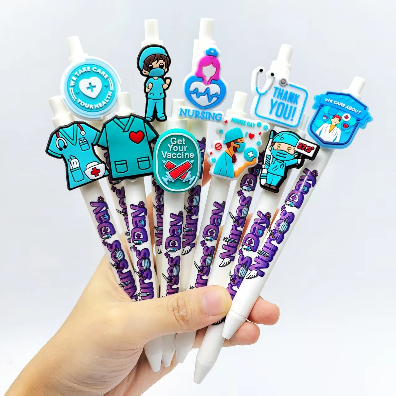 5pcs/10pcs Nurses' Day Ballpoint Pen, Medical Care and medical theme Press Ballpoint pen, doctor's special recording pen