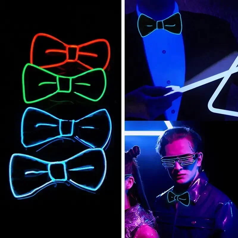 NEW Glowing Bow Suspenders for Men Wedding Party Accessories Glow in The Dark Bright Materials Birthday Festival SD01