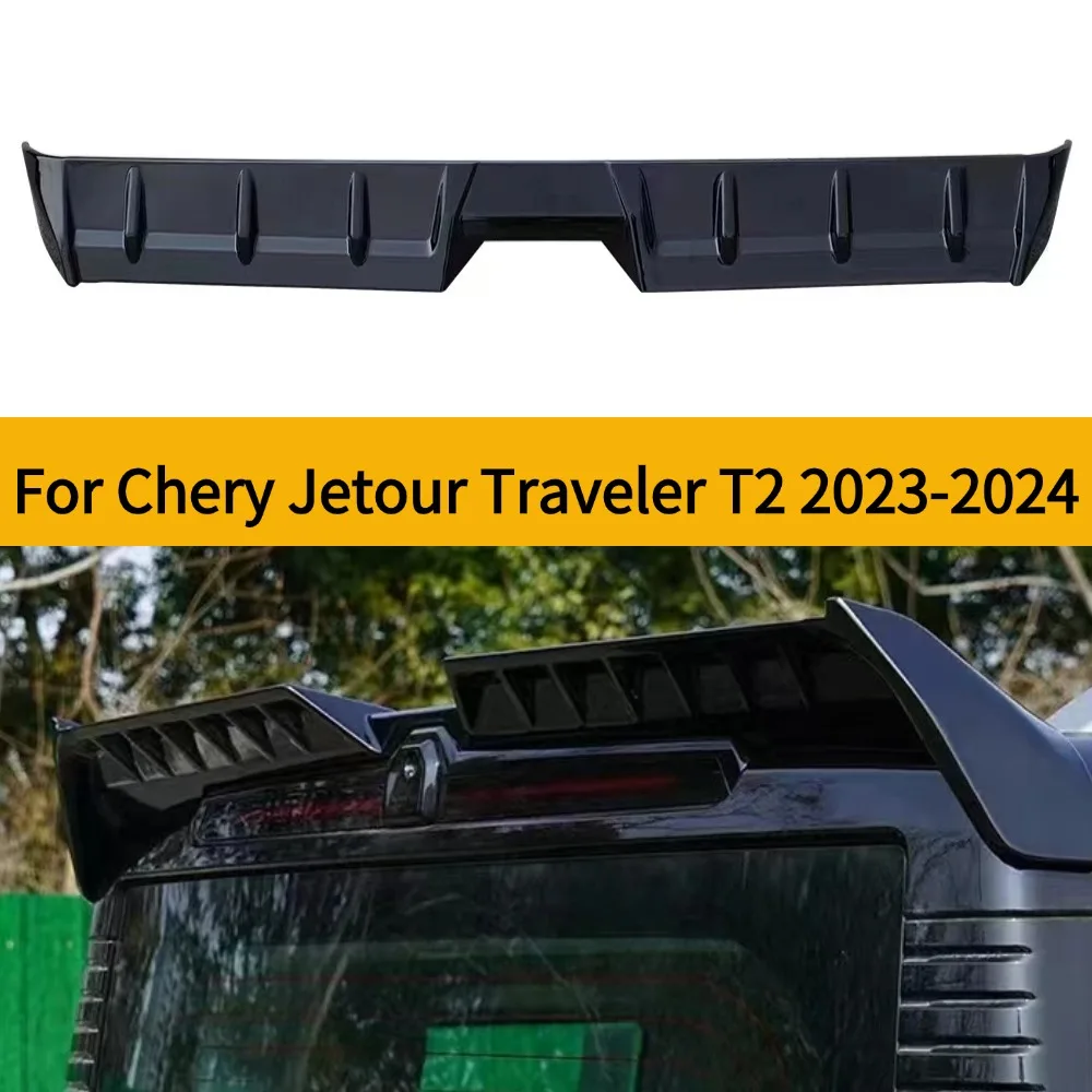 For 2023-2024 Chery Jetour Traveller T2 Bright Black ABS Tail Wing Spoiler Auto Exterior Rear Decoration Part for Vehicle