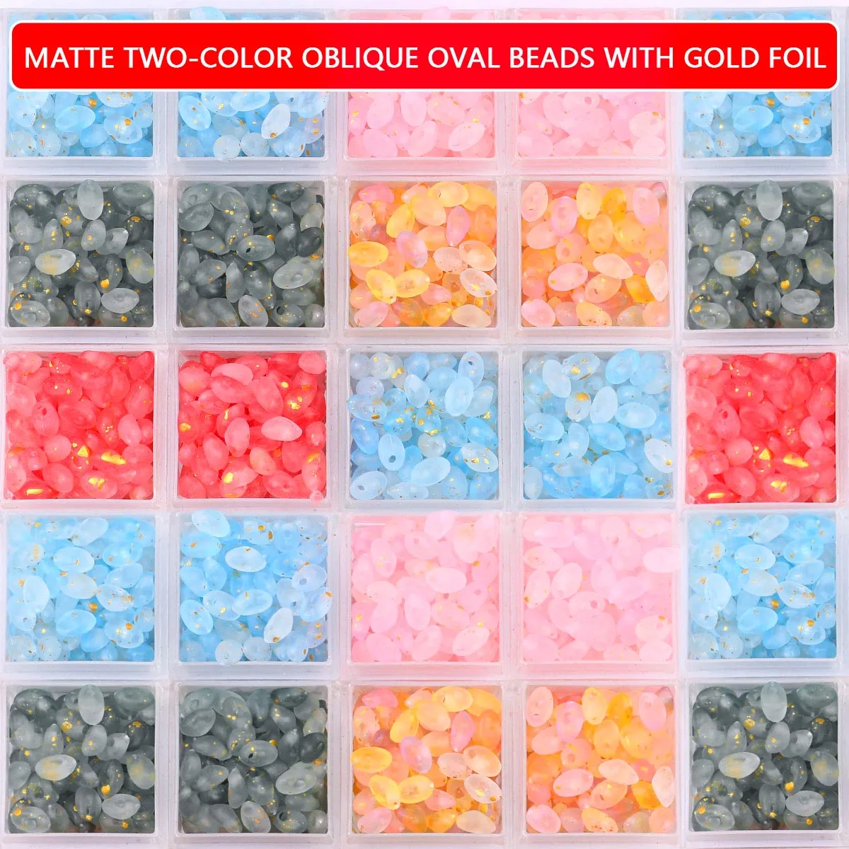 6 Colors 5x7mm 3000Pcs Set Matte Two Color Loose Beads for Making DIY Bracelets Necklaces Keychains Various Jewelry Accessories