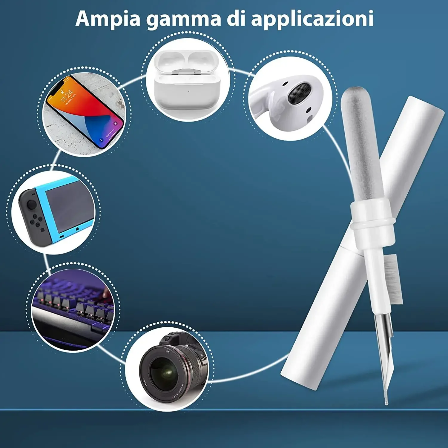 Airpods Pro 1 2 3 이어 버드 케이스 용 블루투스 이어폰 클리너 키트 Xiaomi Huawei Lenovo 헤드셋 용 펜 브러시 도구 청소 썸네일 3