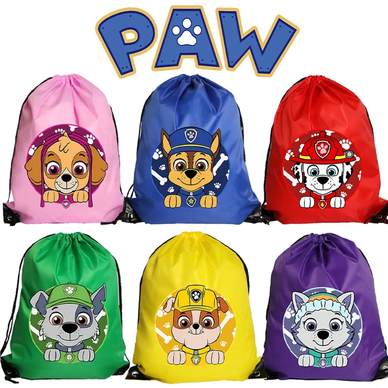 New Paw Patrol Drawstring Bag Boys Girls Large Capacity Tote Bag Cartoon Printed Storage Bags Children Handbag Birthday Gifts