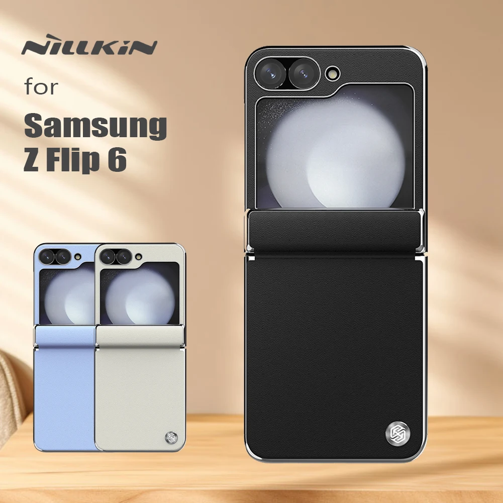 NILLKIN for Samsung Galaxy Z Flip 6 5G Case cover Flip Leather PU Vegan 360 Shockproof Back 360 full Flip6