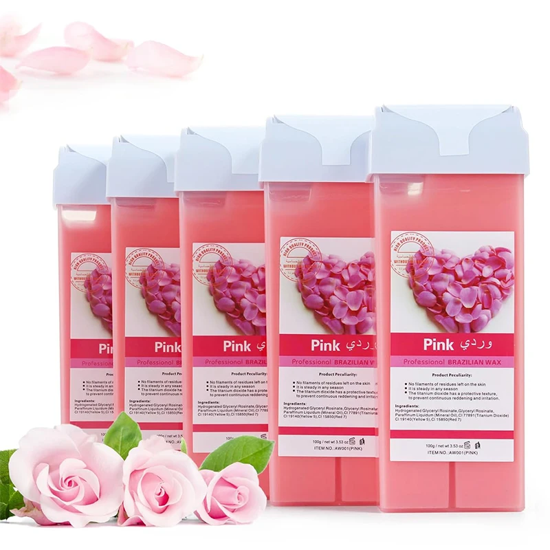 لفة على إعادة تعبئة إزالة الشعر الشمع غير مؤلم مزيل الشعر الشمع الأسطوانة شمع الورد إزالة شعر الجسم لأي لفة على خرطوشة شمع أكثر دفئا #1
