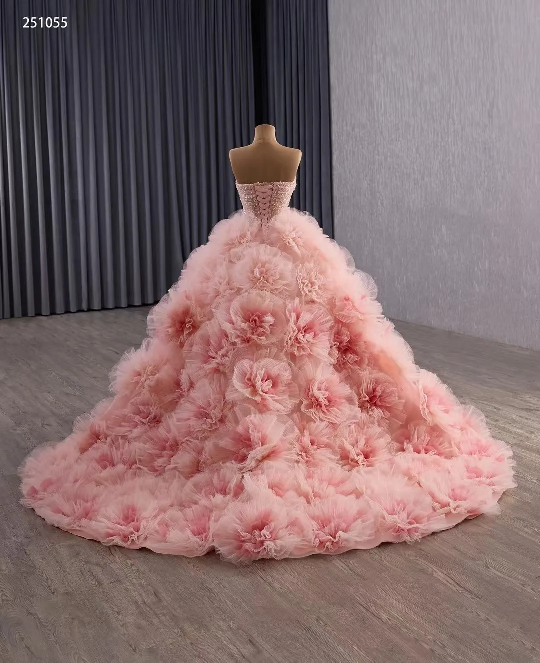 Vestidos de quinceañera hinchados de color rosa, vestido de baile con escote en forma de corazón, volantes y perlas, vestidos mexicanos dulces 16, 15 años personalizados