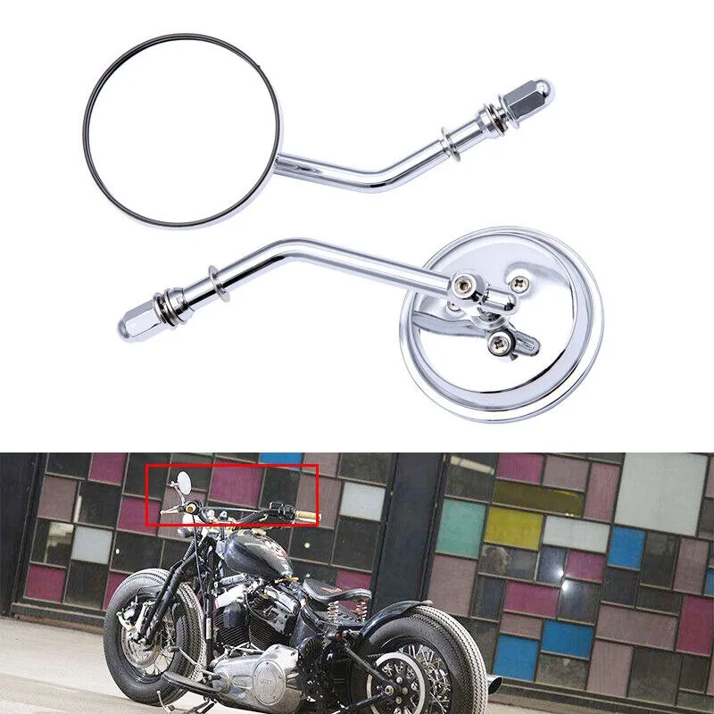 

For Harley Dyna Bobber Chopper Sportster Old School M8 Round Rearview Mirror Classic Retro Rear Mirrors Motorcycle Accessories