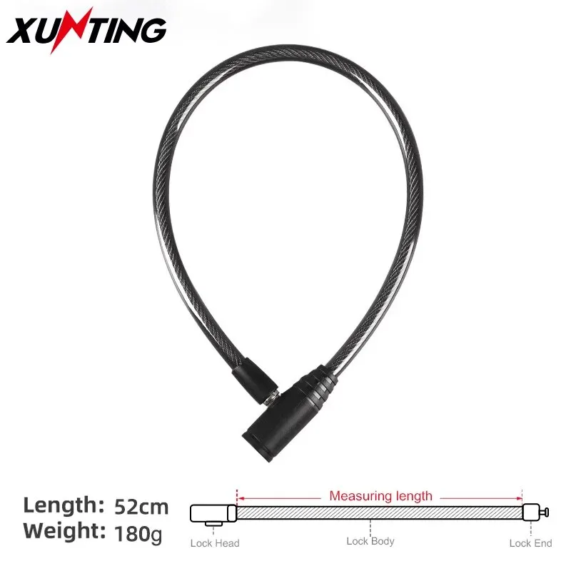 Xunting Steel Wire Metal Bicycle Safety Lock Universal Anti-Theft Bicycle Lock Motorcycle Wire Lock Safety Cable with 2 Keys