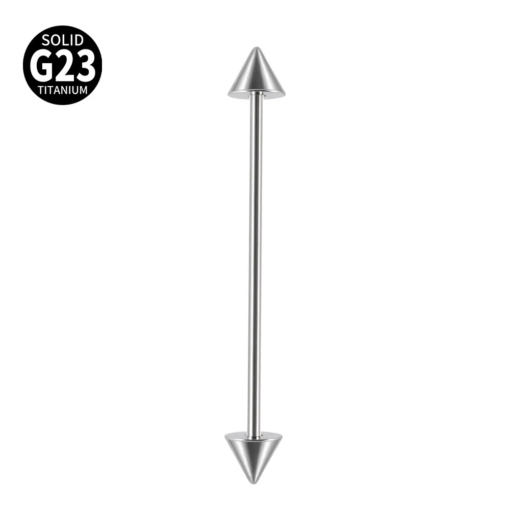1Pc G23 Titanium Cone Industri - مراجعة Tongue Barbell Straight وسعره