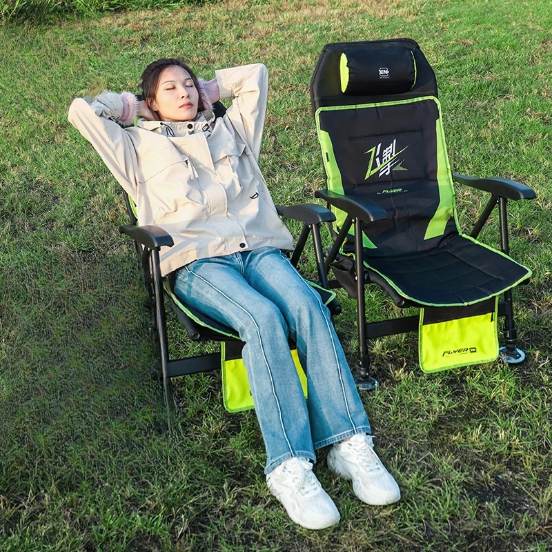 

CD23: Fishing Chair, Reclining Fishing Seat with Sunshade, Portable Foldable Chair, Strong Load-Bearing, for All-Terrain Use