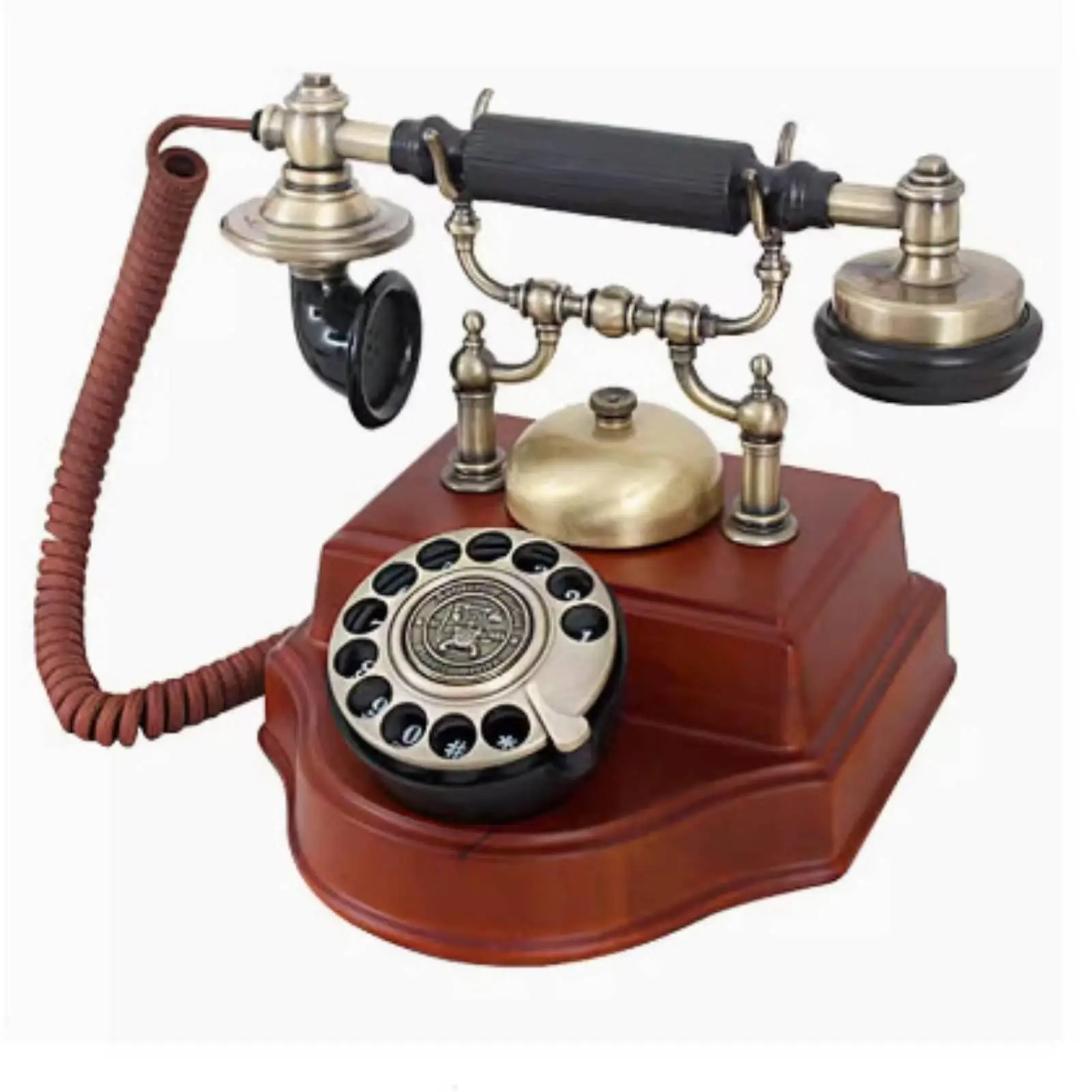 Retro Rotary Dial Telephone Vintage Landline Phone for Home Office Decor Classic Metal Resin Corded Phone