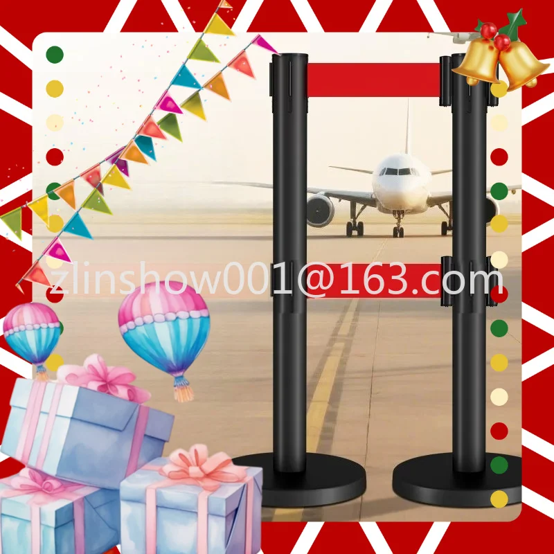 Double-layer one-meter line railings, queue guardrails, guardrail seats, electric mobile guardrails, telescopic isolation strips