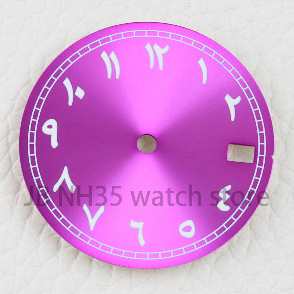 

NH35 28.5mm Dial Arabic Numerals Sunray Strips Watch Dial with Date Windows for NH35 NH36 Datejust Watch Case Replacement Parts