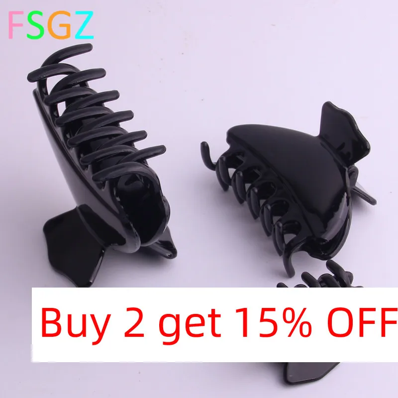 Hair Claw Clips for Women Basic Simple Black Plastic Hair Pin Japanese Girl Crab for Hair Banana Clips Accessories 3 Sizes