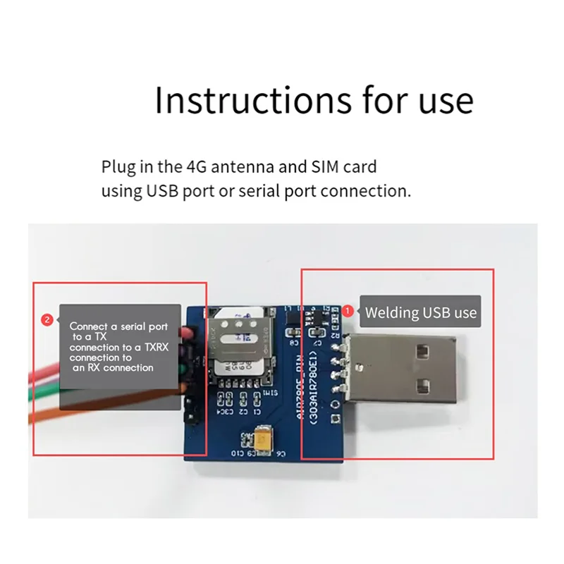 AT41 4X 4G وحدة Luat Air780e وحدة Netcom الكاملة Mini Iot الاتصالات التسلسلية نقل البيانات DTU وحدة متعددة الوظائف