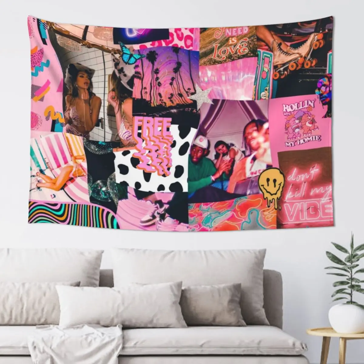 

trippy baby collage Tapestry Luxury Living Room Decoration Room Decor Cute Wall Decor Tapestry
