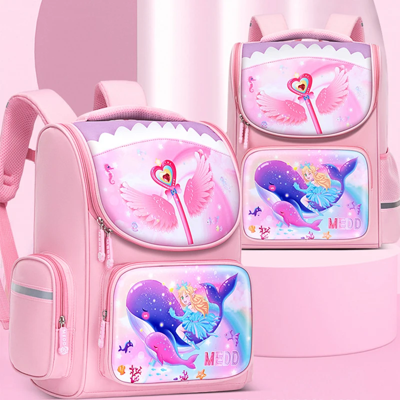 New 1-5 Grade School Bags Cartoon 3D Unicorn Girls Sweet Kids School Backpacks Boys Lightweight Waterproof Primary Schoolbags