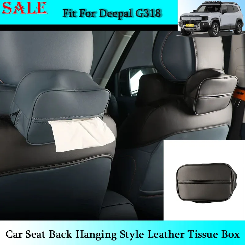Fit for Deepal G318 Automobile Seat Back Hanging Style Leather Tissue Box Automobile Interior Modification Accessories