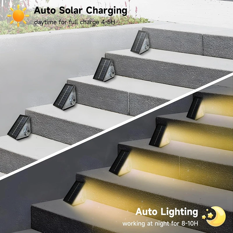 4pack Solar Step Lights for Outside,Solar Stair Lights for Step,Stair,Patio,Yard,Deck,Wall-A68X