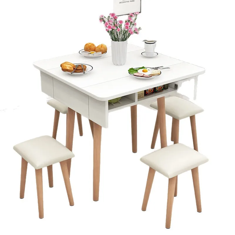 

Household simple modern apartment telescopic folding mobile folding table kitchen locker simple