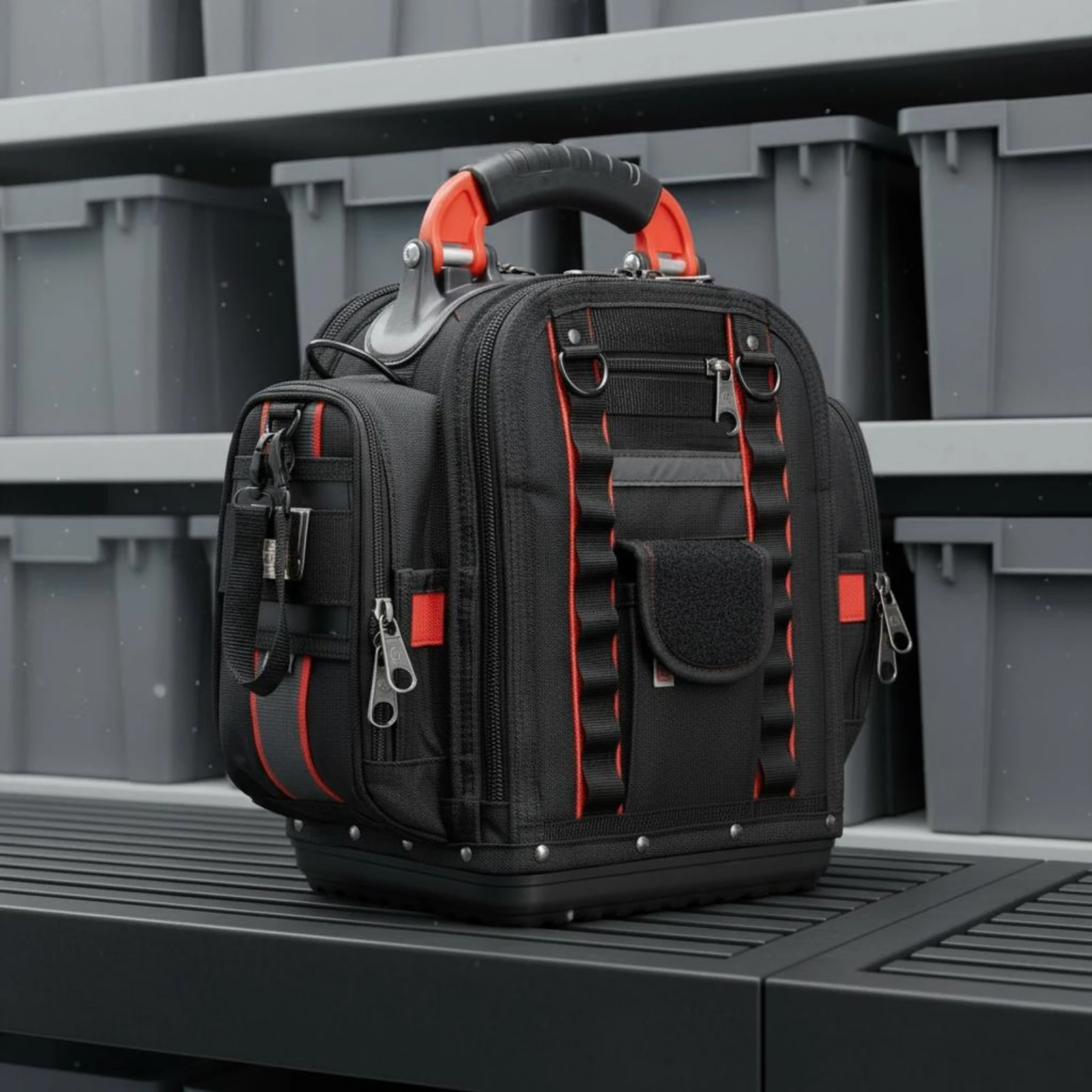 eavy Duty Tool Backpack Wear-Resistant Portable Tool Bag Thickened Work Equipment for Workers, Professionals, Construction Site