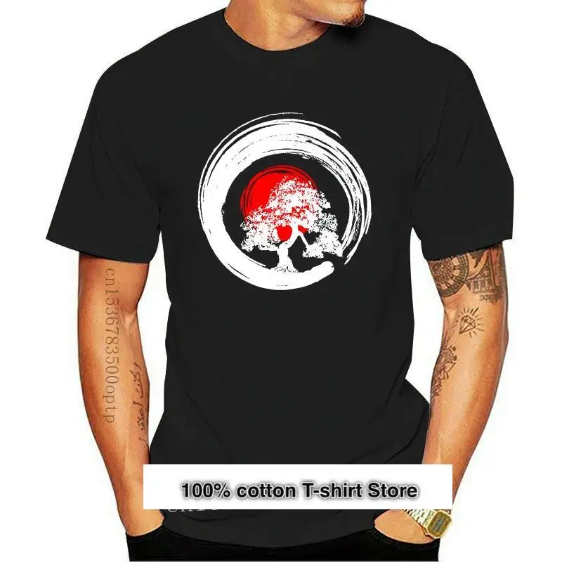 

Nuevo 2024 árbol de Bonsai de caligrafía japonesa sol camiseta Zen T camisas de ocio de manga corta de verano de moda 2024