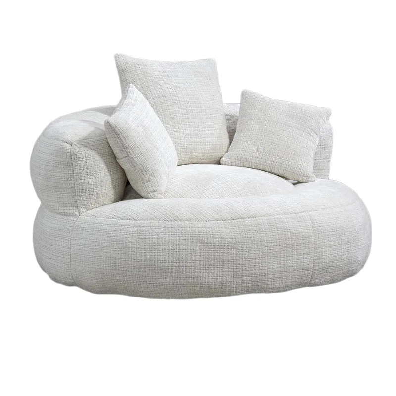 //Simple Italian Casual Round Lazy Sofa Cotton Linen Compression Sofa Bedroom Living Room Sofa
