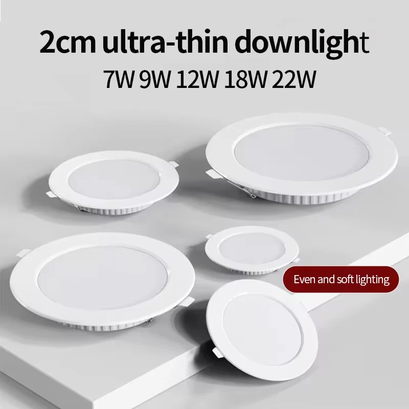 LedDownlight Wbudowane ultracienkie lampy do salonu Trójkolorowa ukryta lampa bezgłowa z otworem Salon Strona główna Przeciwodblaskowa sprzedaż hurtowa