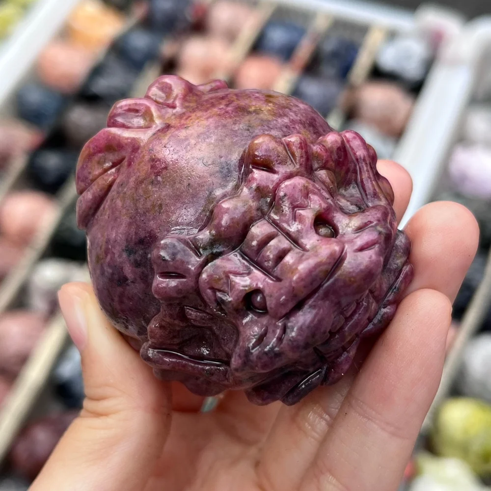 1PCS Natural Crystal Jade Pixiu Dragon Turtle Carving Polished Reiki Healing Feng Shui Energy Room Decor Gift