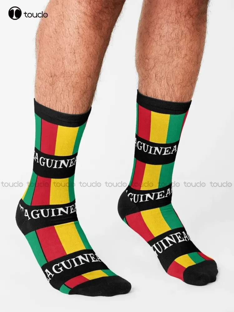 Guinean National Country Flag Patriotic Sport Socks Running Socks For Men 360° Digital Print Custom Gift Streetwear Cartoon