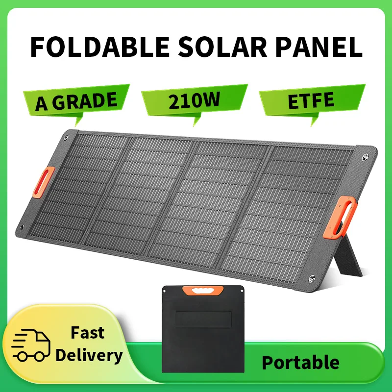 Opvouwbaar 210W draagbaar zonnepaneel 200W zonnebatterijlader Waterdicht IP68 Outdoor noodstroomvoorziening voor Powerstation et - afbeelding 2