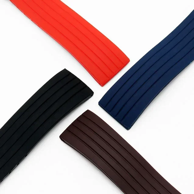 Rubber Watch Strap Deployment Buckle 18mm 20mm 22mm 24mm Band