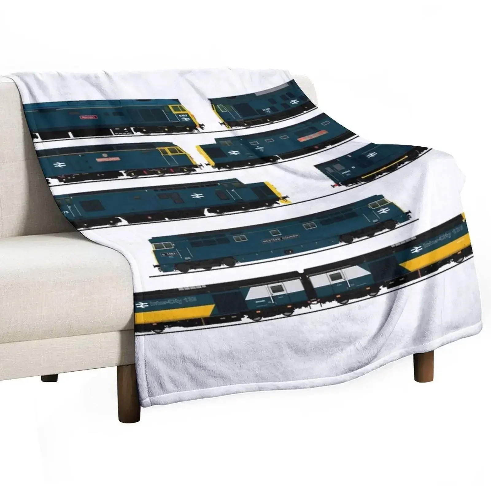 

BRITISH RAIL LOCOMOTIVES Throw Blanket Furry christmas gifts Multi-Purpose Sleeping Bag Blankets