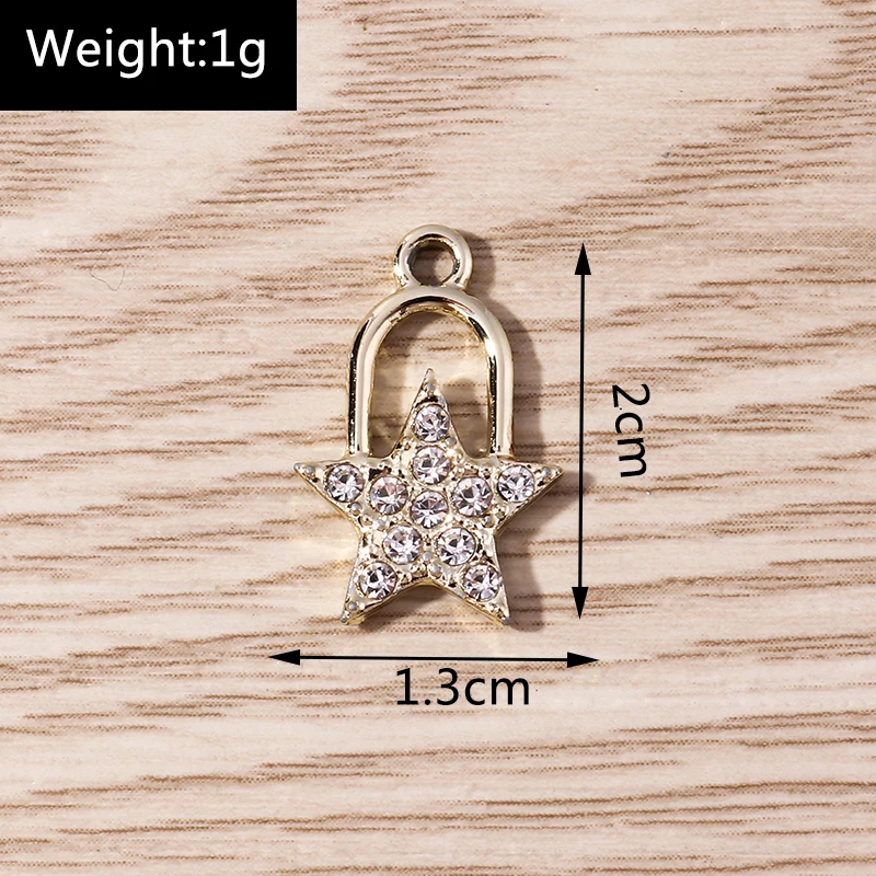 Tusember 10 Stück exquisite Kristall-Anhänger mit fünfzackigen Sternen für Armbänder, Halsketten, Ohrringe, Schmuckherstellung, Zubehör – Detail 4