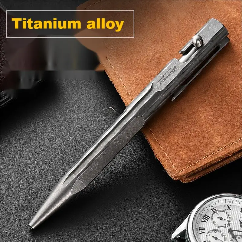 Titanium Alloy Bolt Type Tactical Pen Camping Multi-functional Self-defense Break Windows Pen Signature Pen For Women's