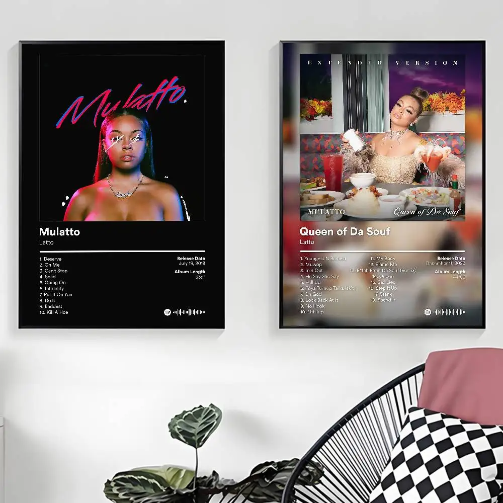 مغني الراب لاتو ملصق HD الفن لزجة جدار مقاوم للماء غرفة المعيشة المنزلي زخارف للحانات