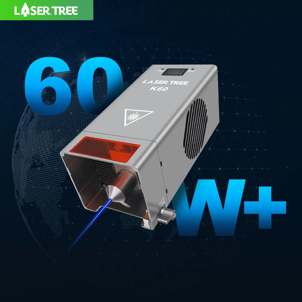 LASER TREE K60 60W Power Laser Head Adjustable 20W/40W/60W Power Laser Module for CNC Laser Engraving Machine Cutting DIY Tools 