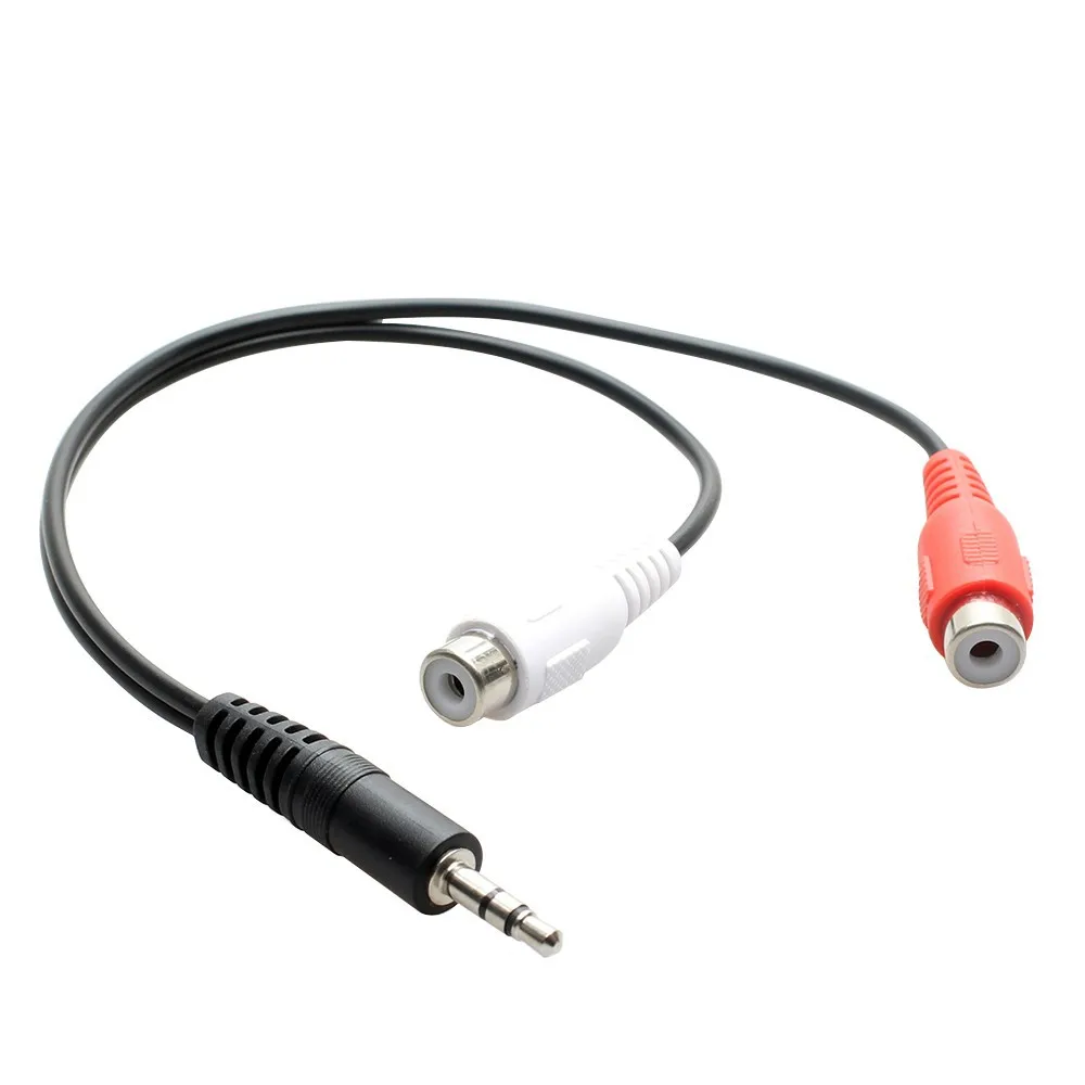 3.5mm 1/8 Stereo Male Mini Plug to 2 Female RCA Jack Adapter Audio Y Cable