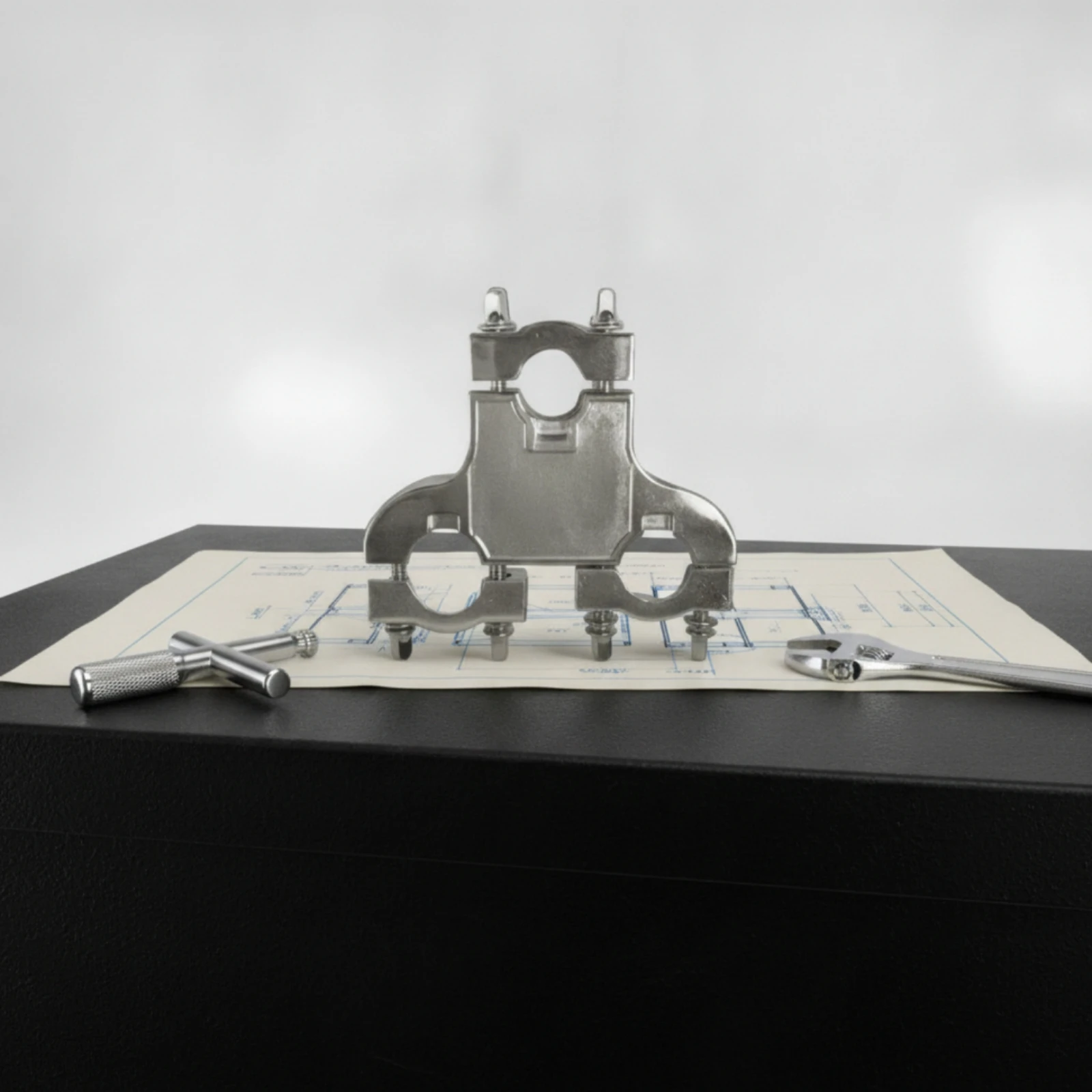Drum Rack Clamp with Triple-Hole Adjustable Drum Rack Multi Clamp Hardware Heavy-Duty Easy to Install for Drummers