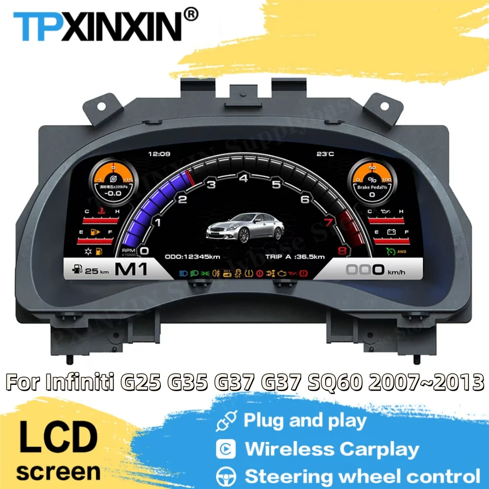 

For Infiniti G25 G35 G37 G37 SQ60 2007~2013 Carplay Non-destructive installation Digital Performance LCD Display Dashboard