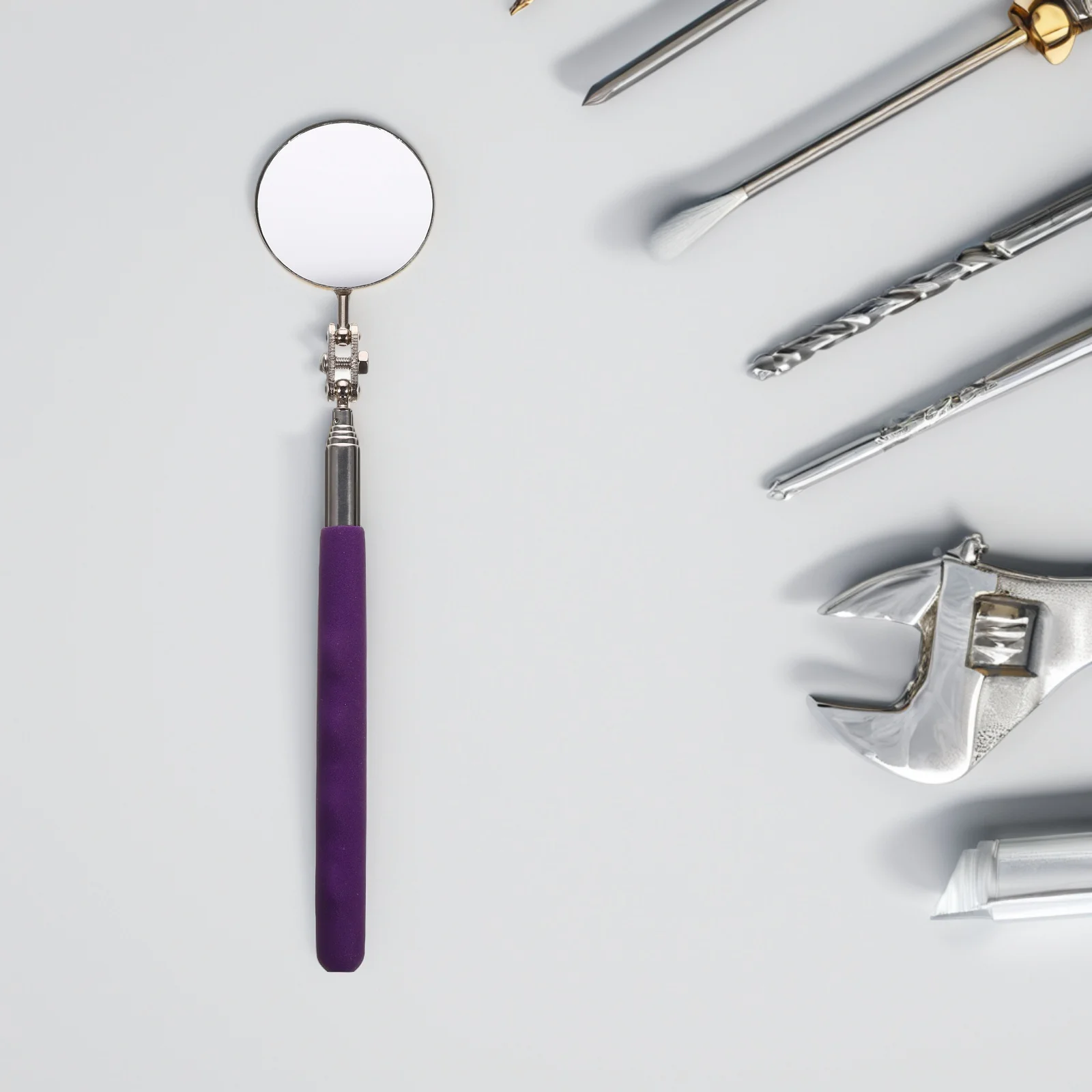 

Flexible Telescopic Vehicle Inspection Mirror Round Foldable Extendable Handle 360 Degree Rotation Automotive Repair Mechanic