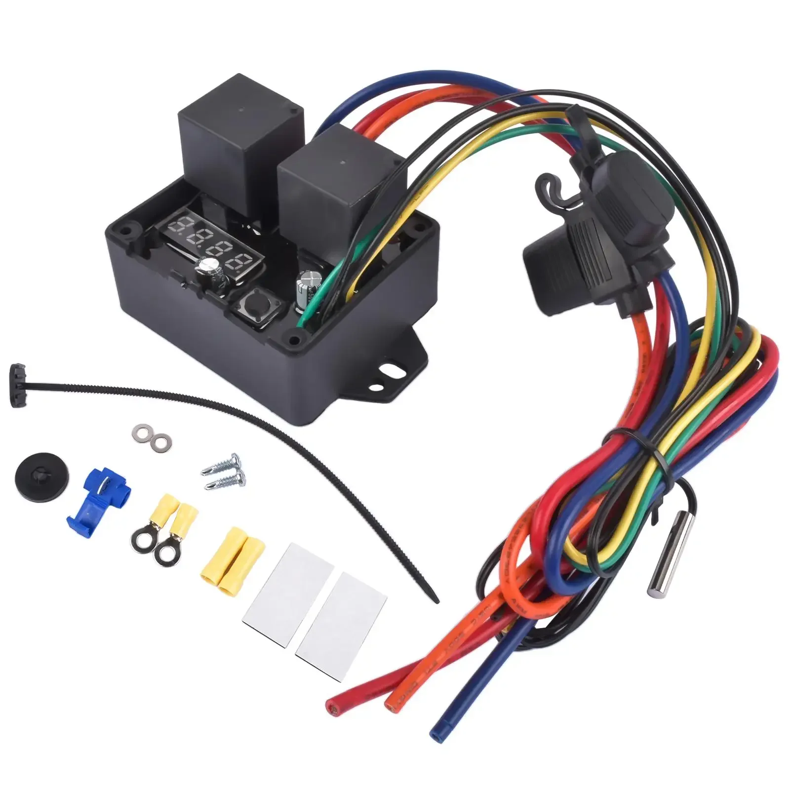 AP03 0444 Digital Radiator Fans Controller Swith kit 12V and 24V, Adjustable Digital Radiator Fans Controller