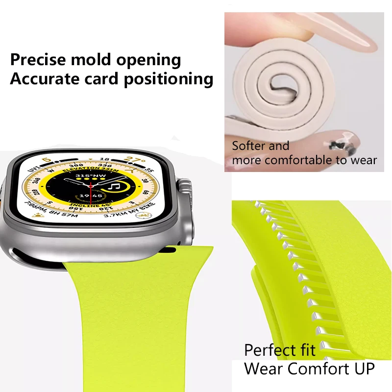 New technology soft wavy silicone magnetic strap for Apple Watch Ultra 49/46-42 41/40/38 strong magnetic strap for IWatch series